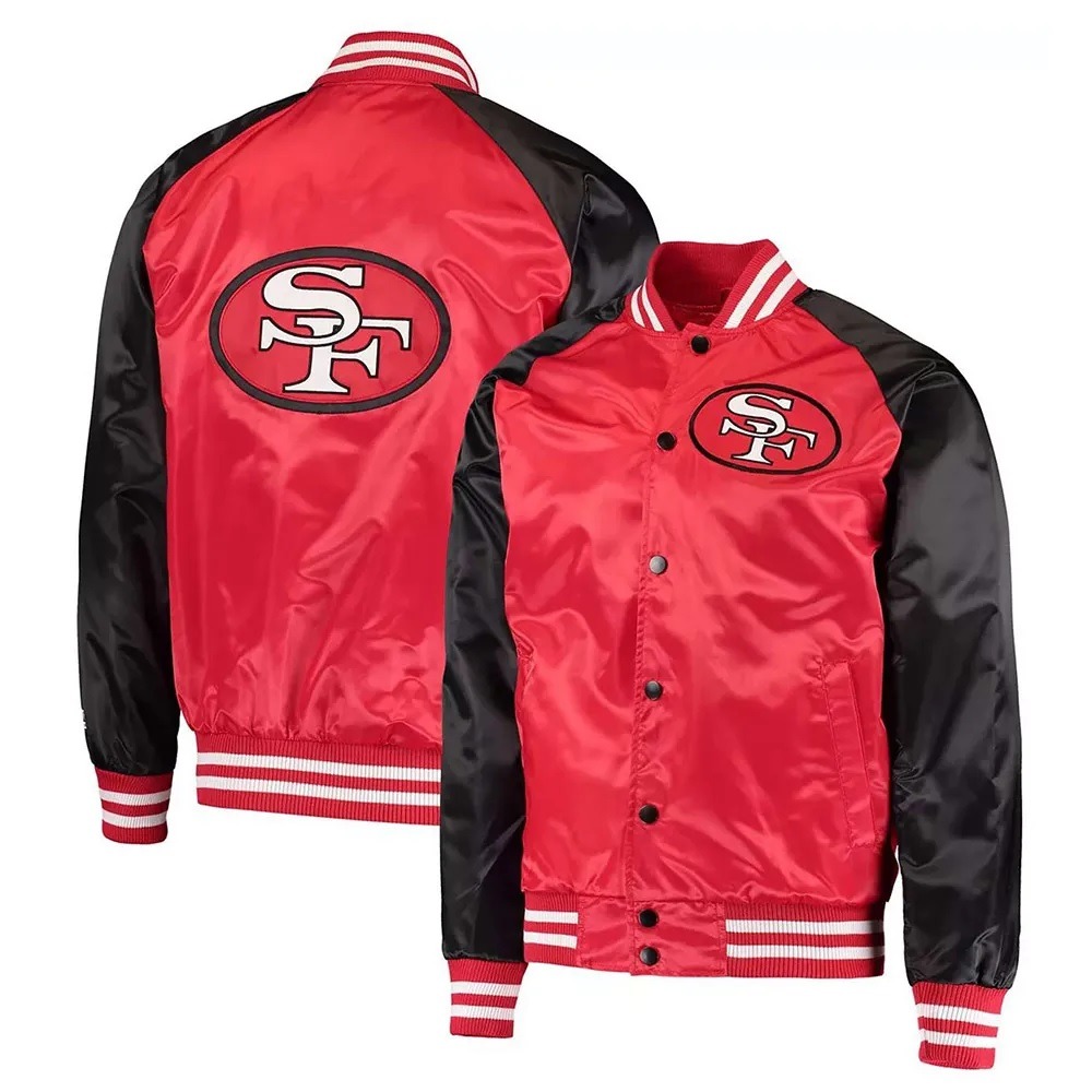 San Francisco 49ers Black And Red Varsity Jacket