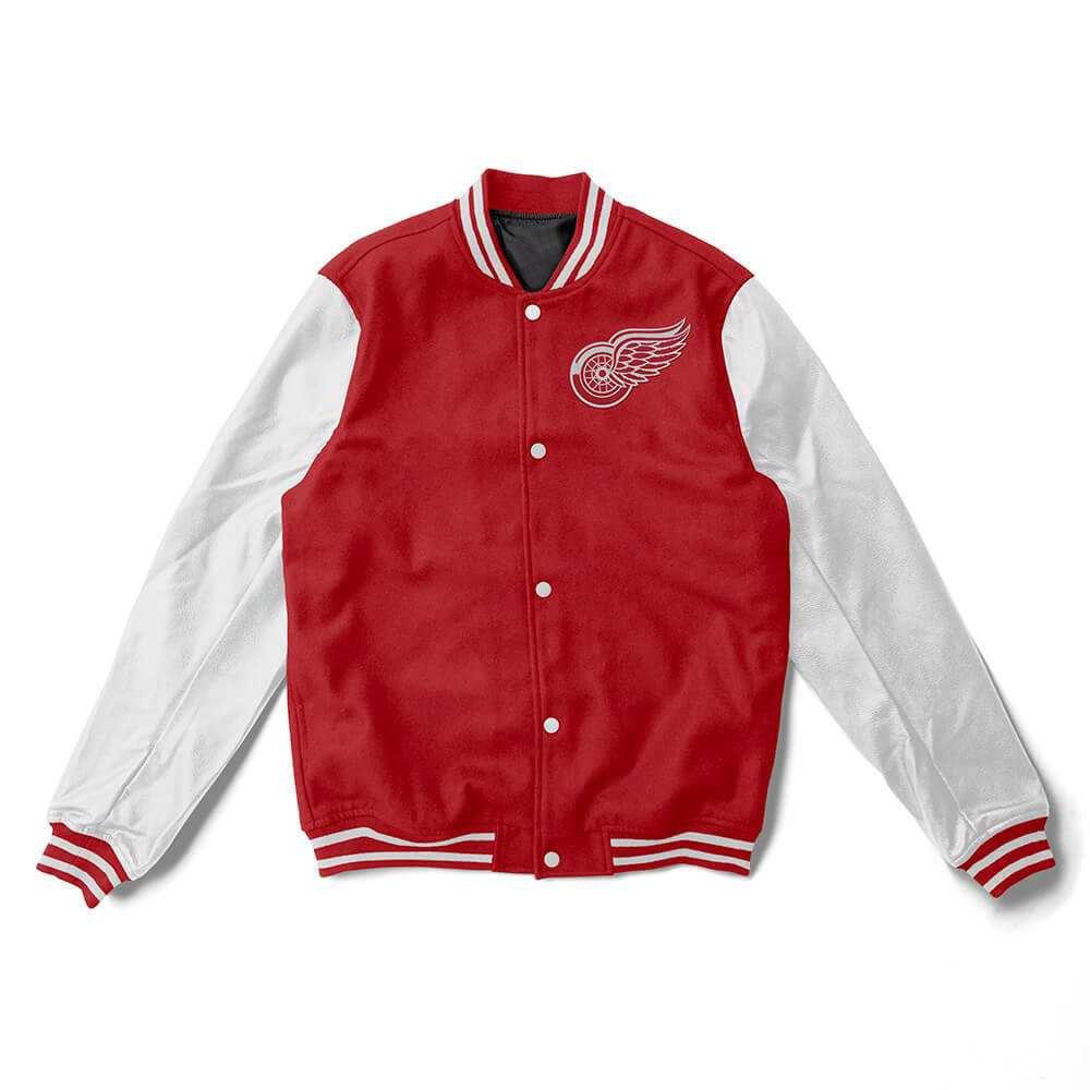 Detroit Red Wings Red And White Varsity Jacket