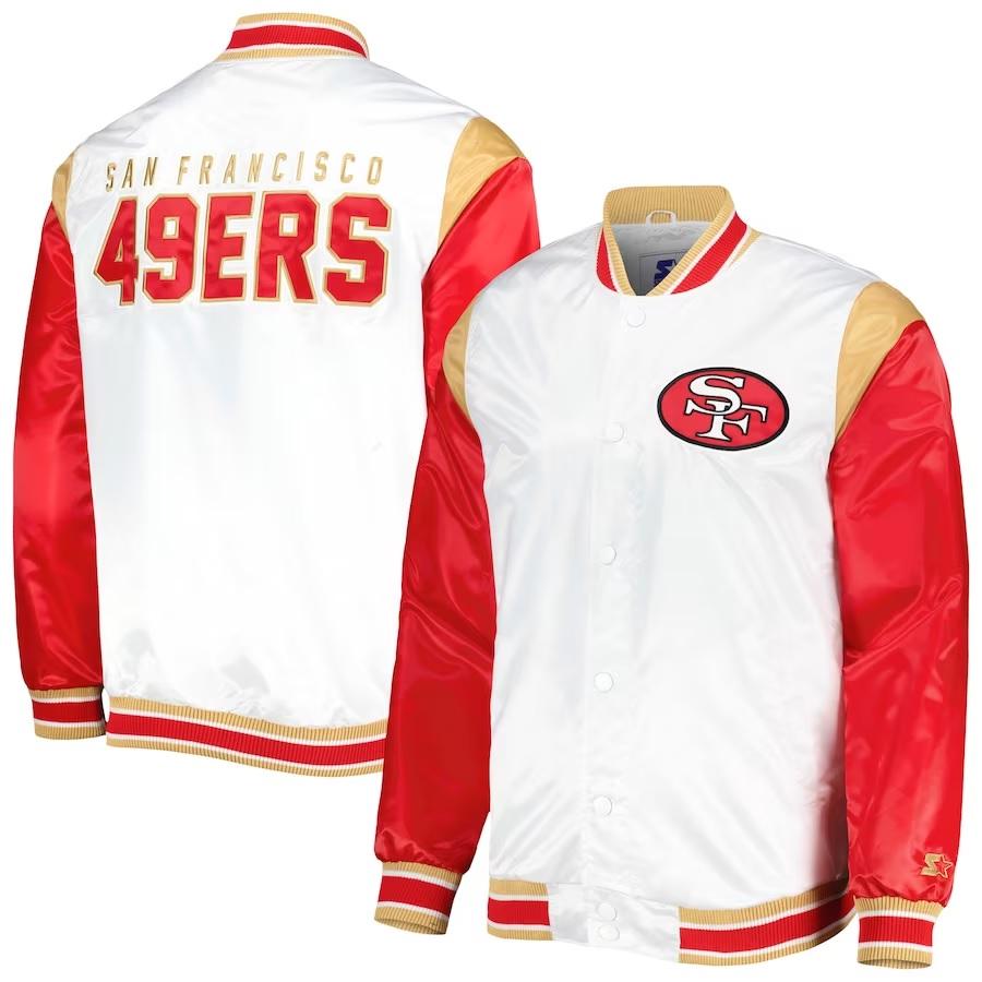 San Francisco 49ers Satin Full-snap Varsity Jacket
