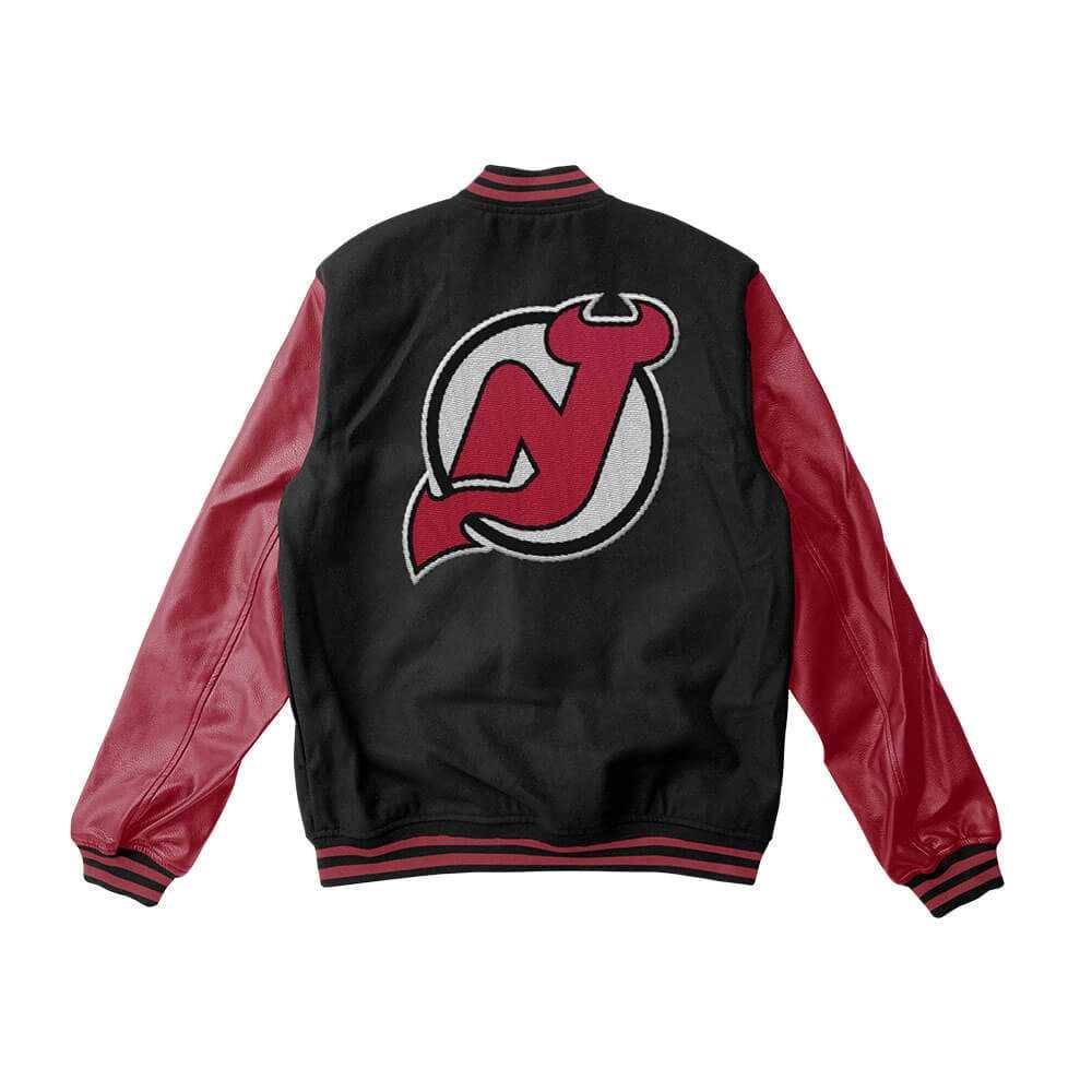 New Jersey Devils Black And Red Varsity Jacket