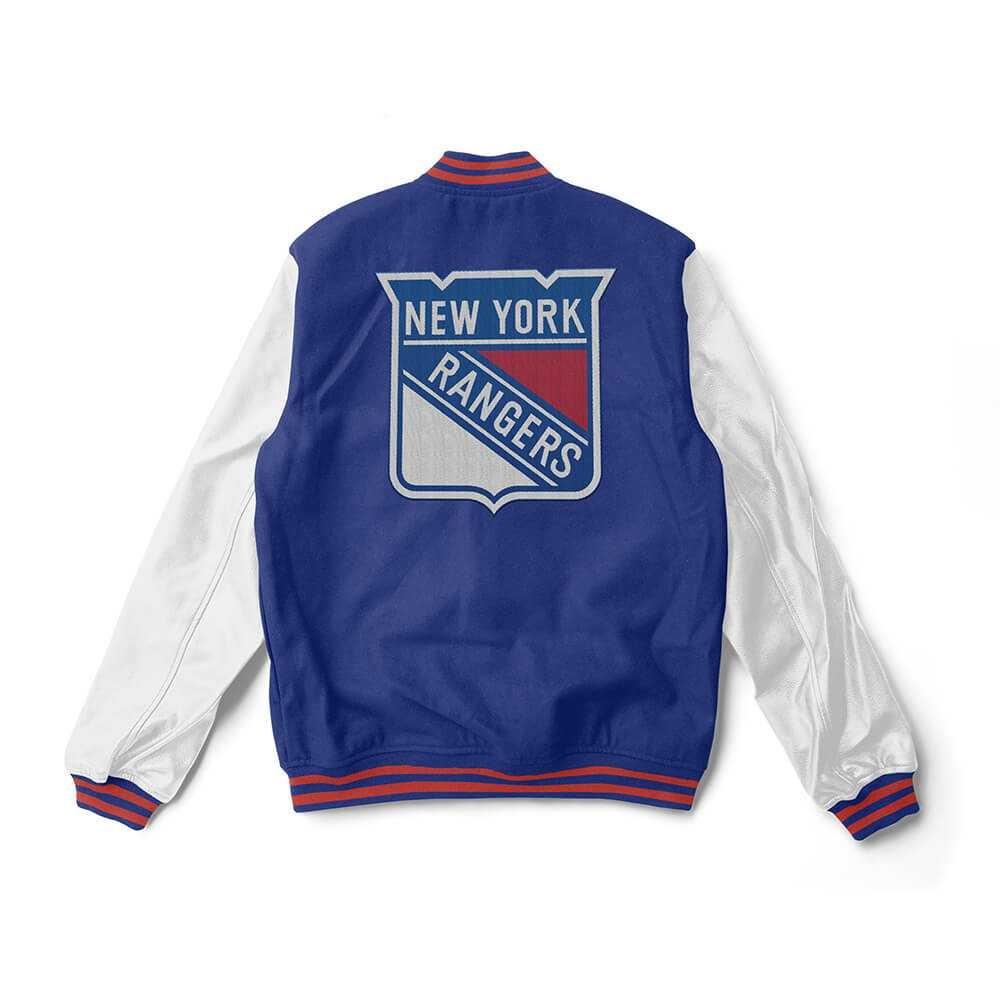 New York Rangers Blue And White Varsity Jacket