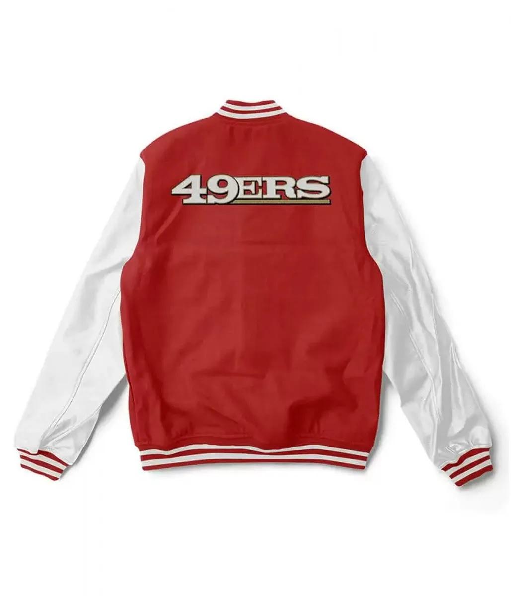 San Francisco 49ers Red And White Wool Varsity Jacket