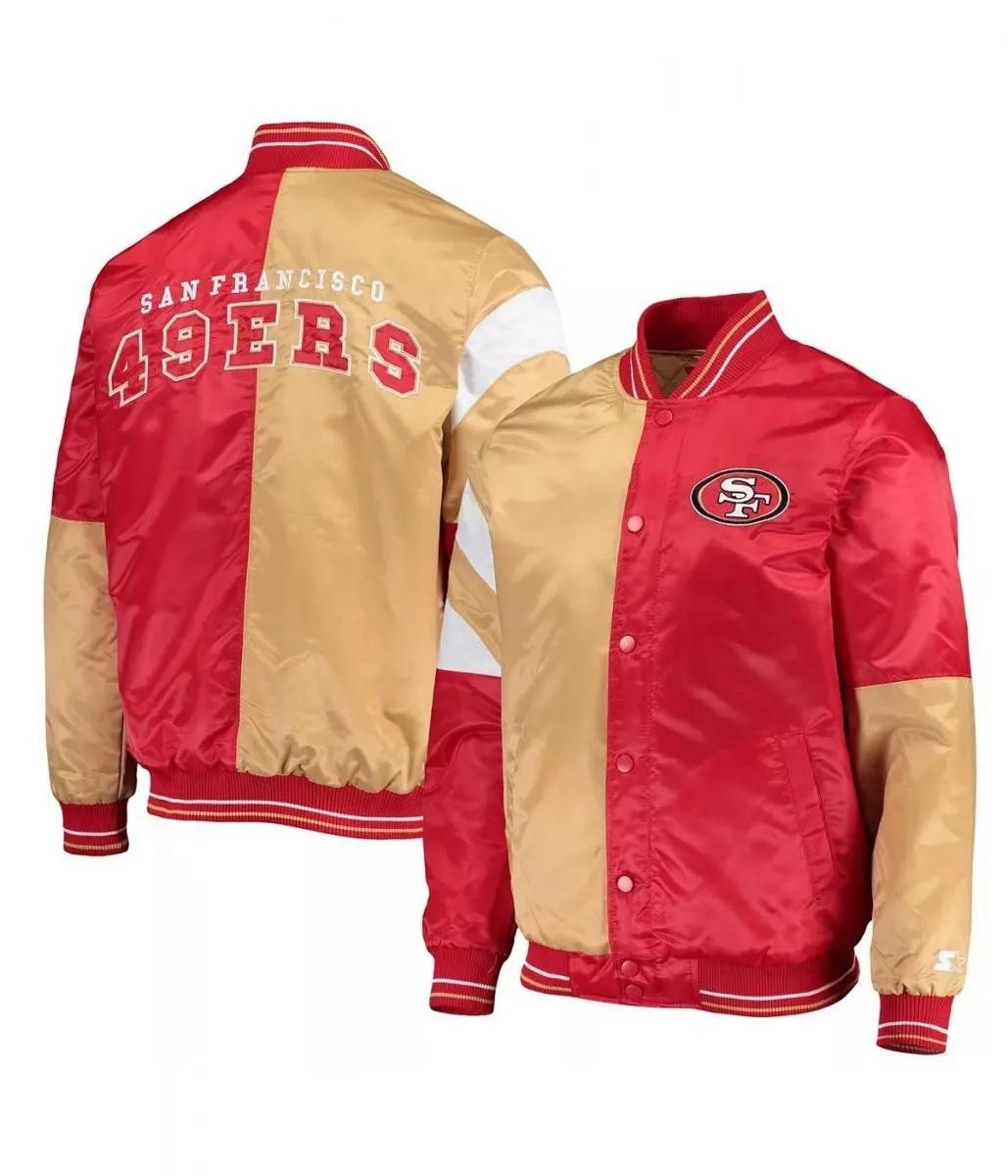 San Francisco 49ers 85 George Kittle Satin Varsity Jacket