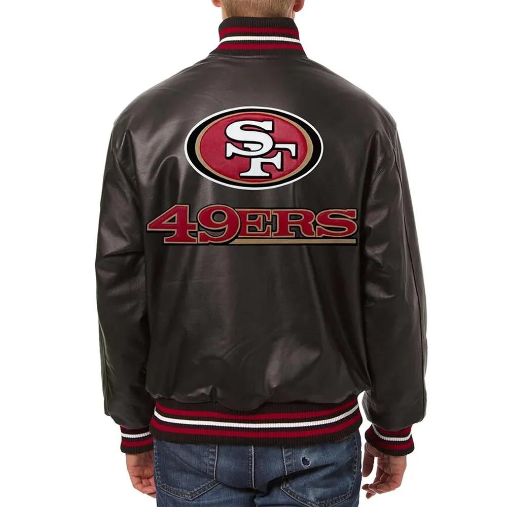 San Francisco 49ers Varsity Black Leather Jacket
