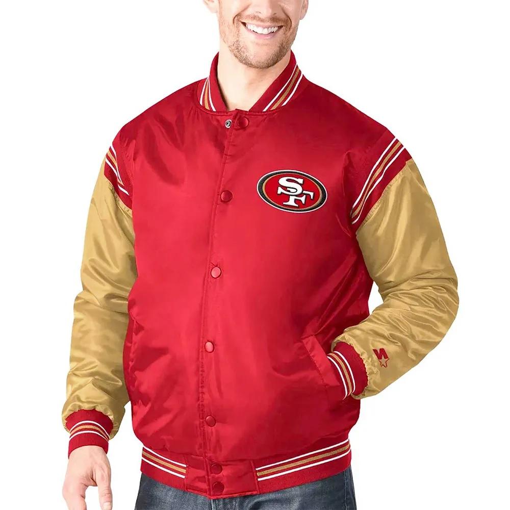 San Francisco 49ers Enforcer Scarlet And Gold Varsity Jacket