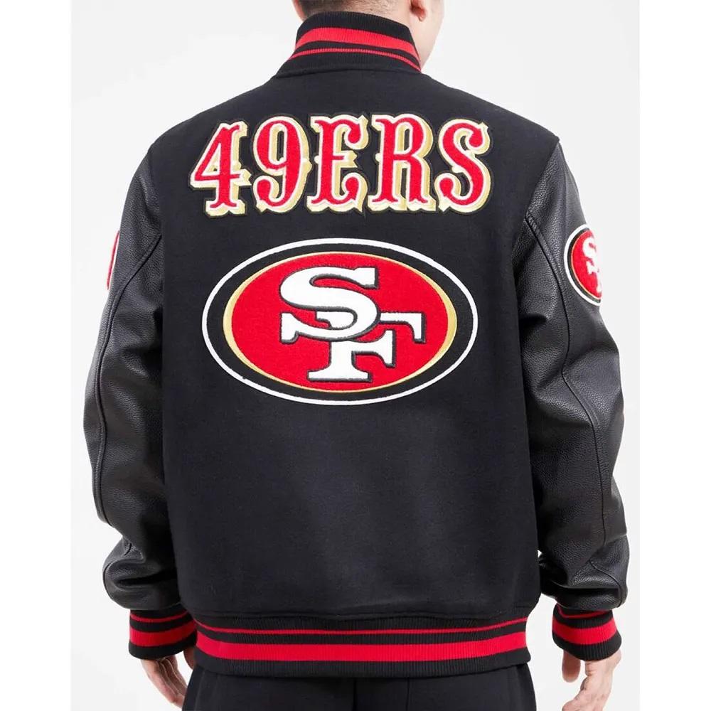 San Francisco 49ers Mashup Black Wool Varsity Jacket