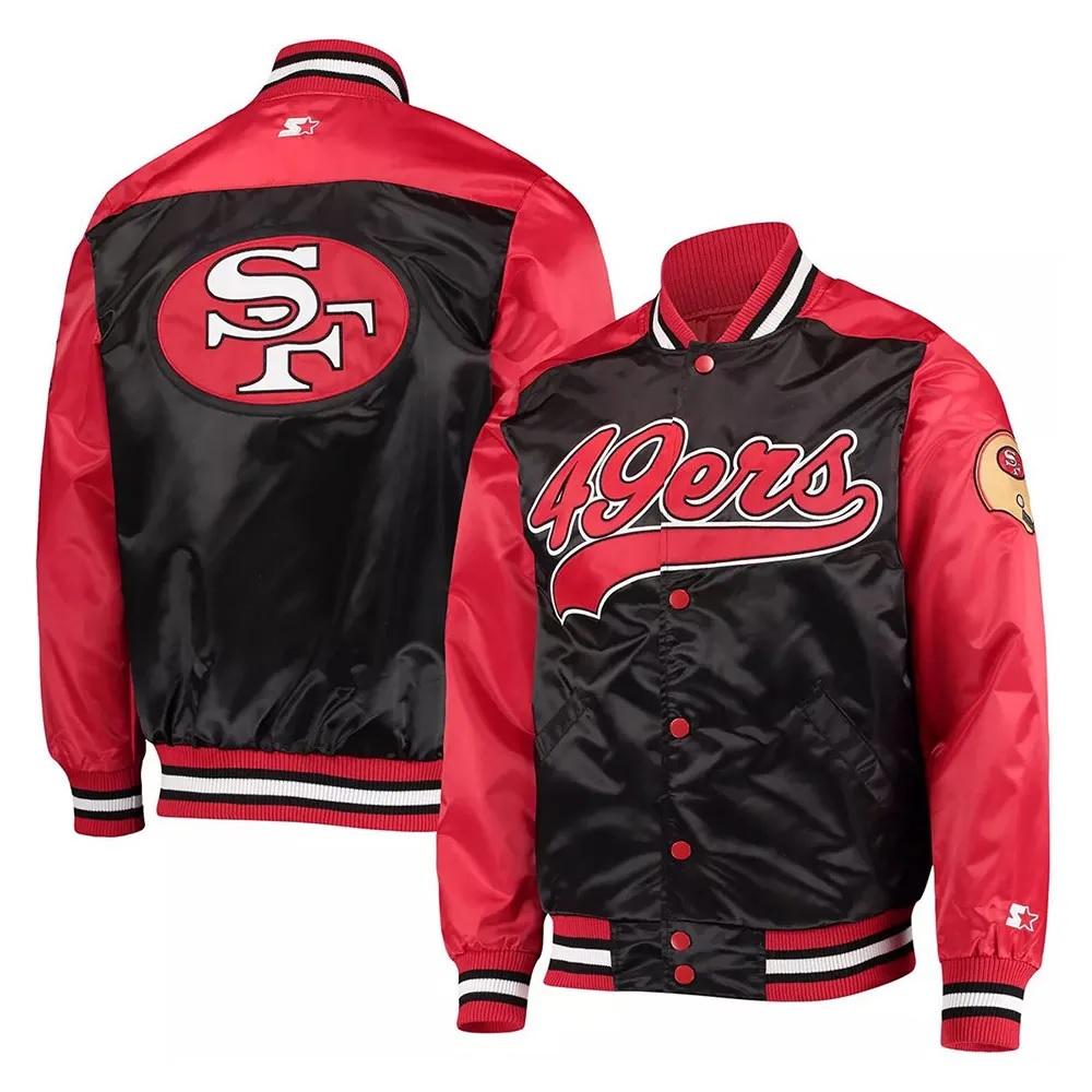 San Francisco 49ers The Tradition II Black And Red Varsity Jacket
