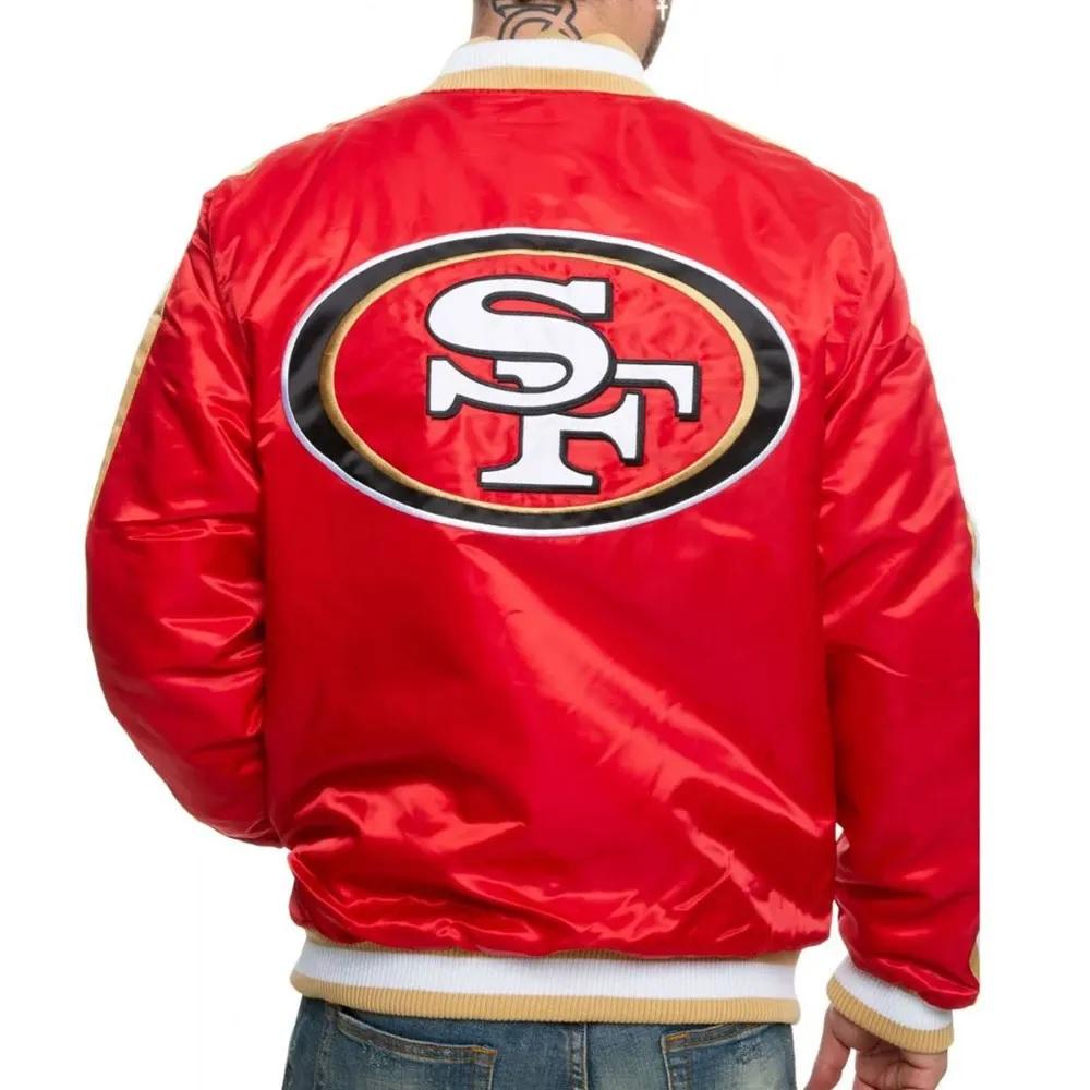 San Francisco 49ers Red Satin Bomber Jacket