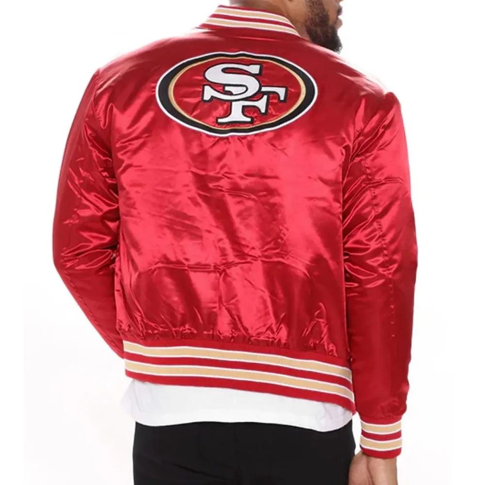 San Francisco 49ers Scarlet Red Satin Varsity Jacket