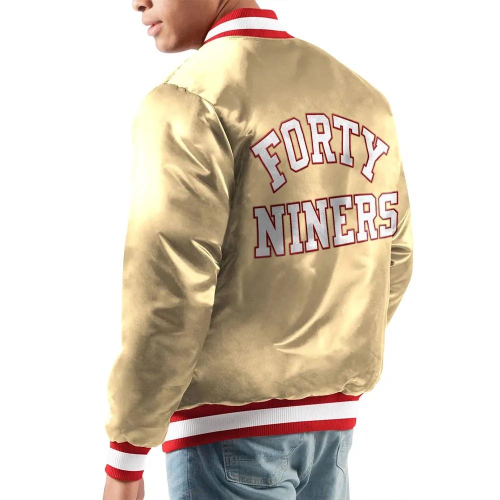 San Francisco 49ers Ace Gold Satin Varsity Jacket