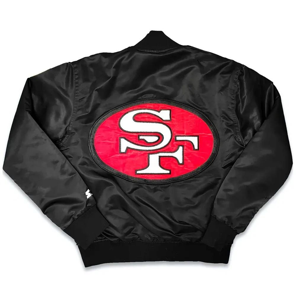 San Francisco 49ers 90s Black Varsity Jacket