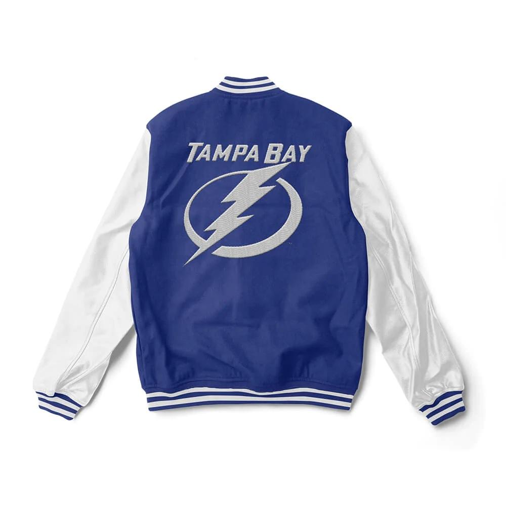Tampa Bay Lightning Blue And White Varsity Jacket