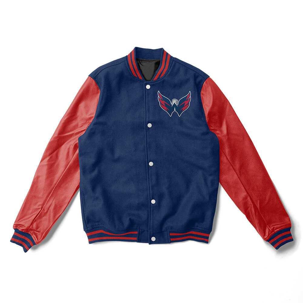 Washington Capitals Royal Blue And Red Varsity Jacket
