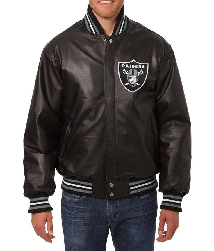Las Vegas Raiders Jh Design Varsity Leather Jacket