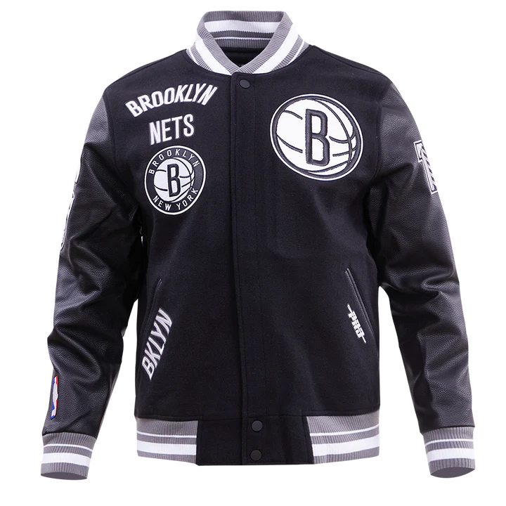 Brooklyn Nets Retro Classic Rib Wool Varsity Jacket