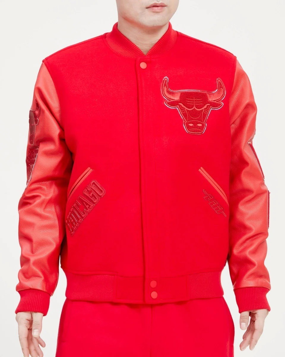 Chicago Bulls Classic Triple Red Wool Varsity Jacket