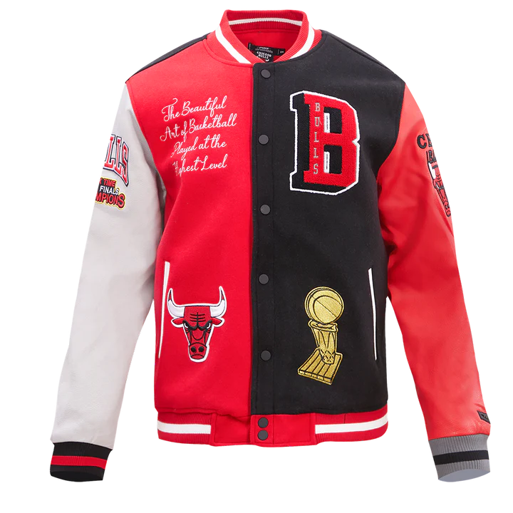 Chicago Bulls Color Block Wool Varsity Jacket