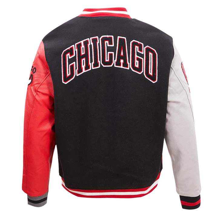 Chicago Bulls Color Block Wool Varsity Jacket