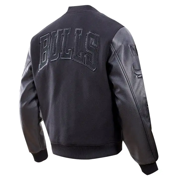 Chicago Bulls Triple Black Varsity Jacket