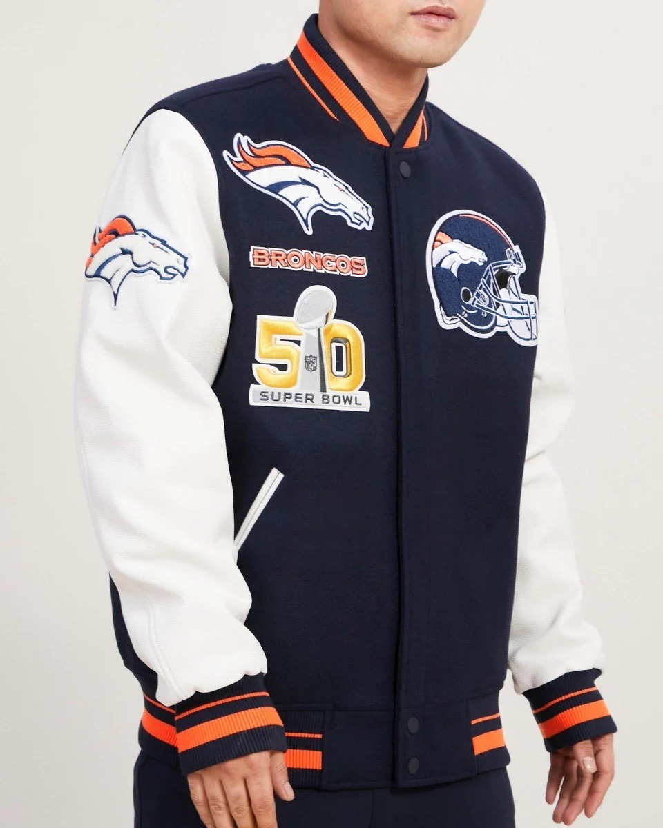 Denver Broncos Mash Up Wool Varsity Jacket