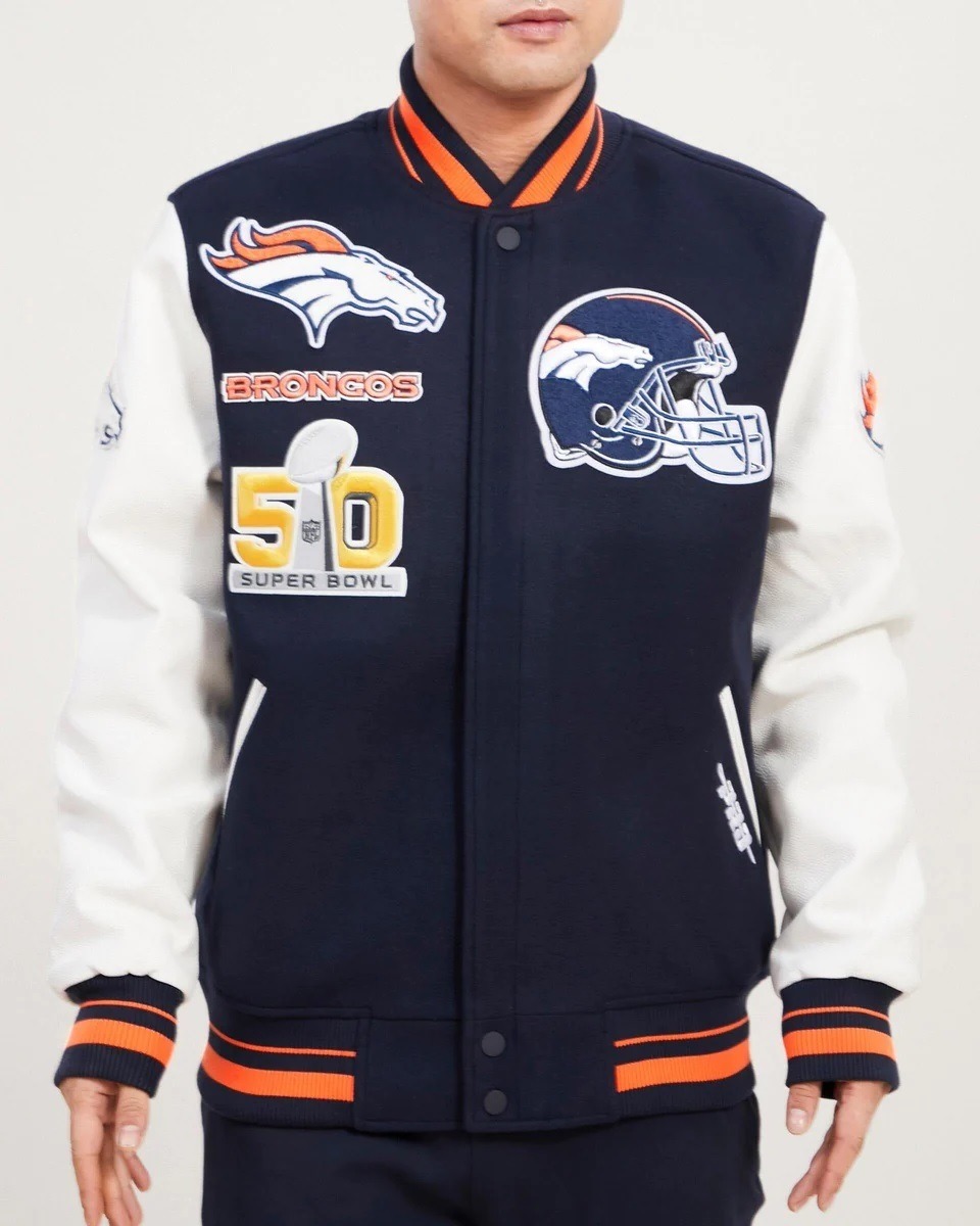 Denver Broncos Mash Up Wool Varsity Jacket