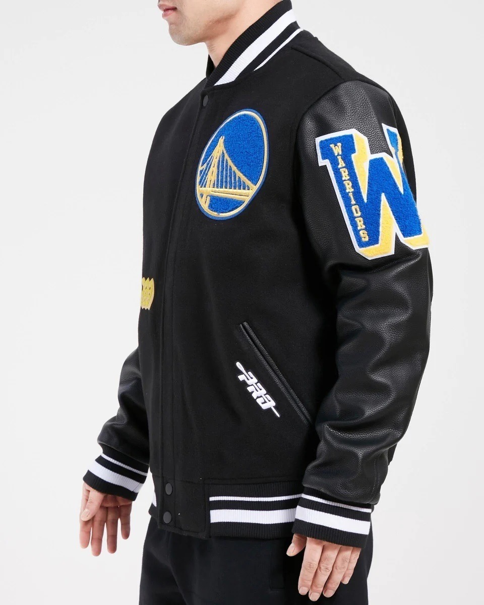Golden State Warriors Old English Wool Varsity Jacket