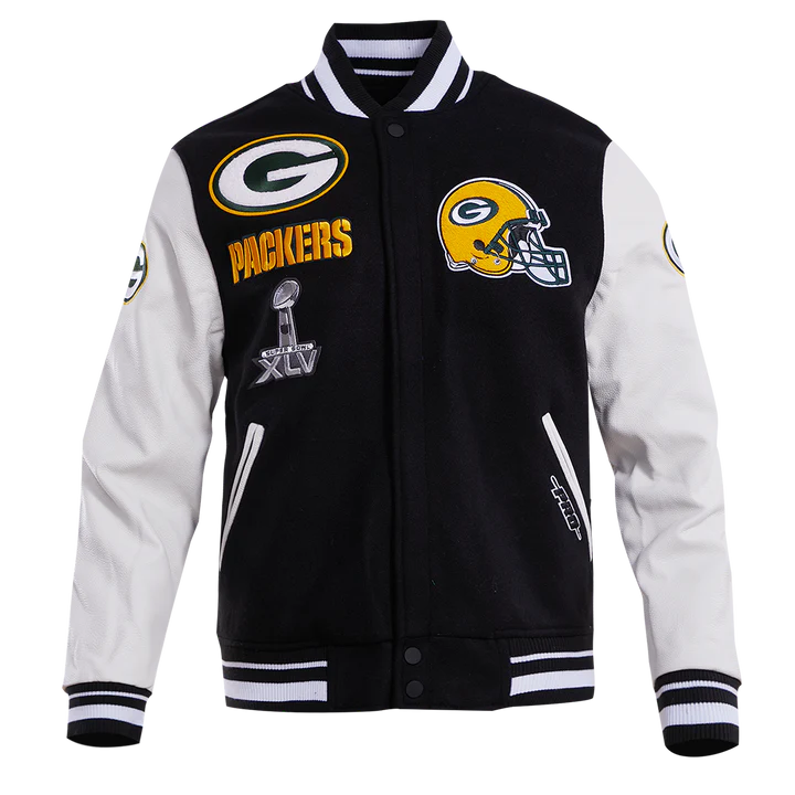 Green Bay Packers Mash Up Wool Varsity Jacket