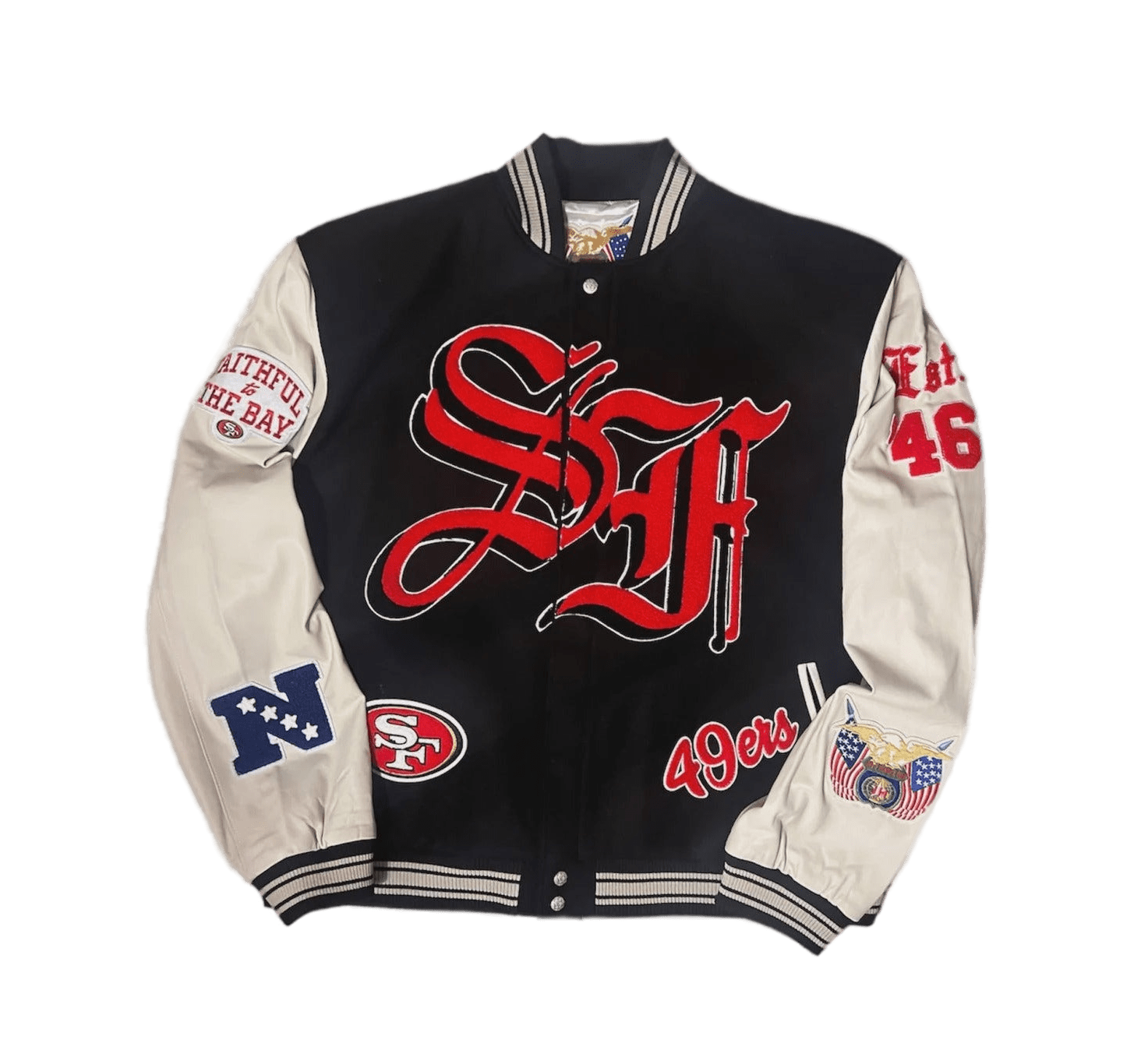 Jeff Hamilton San Francisco 49ers Wool & Leather Varsity Jacket