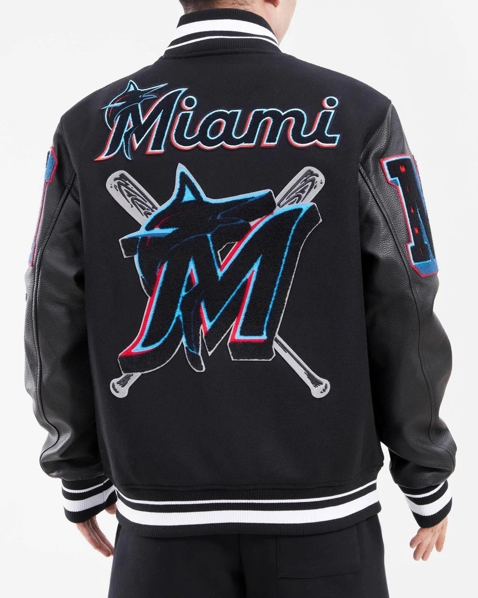 Miami Marlins Mash Up Logo Varsity Jacket