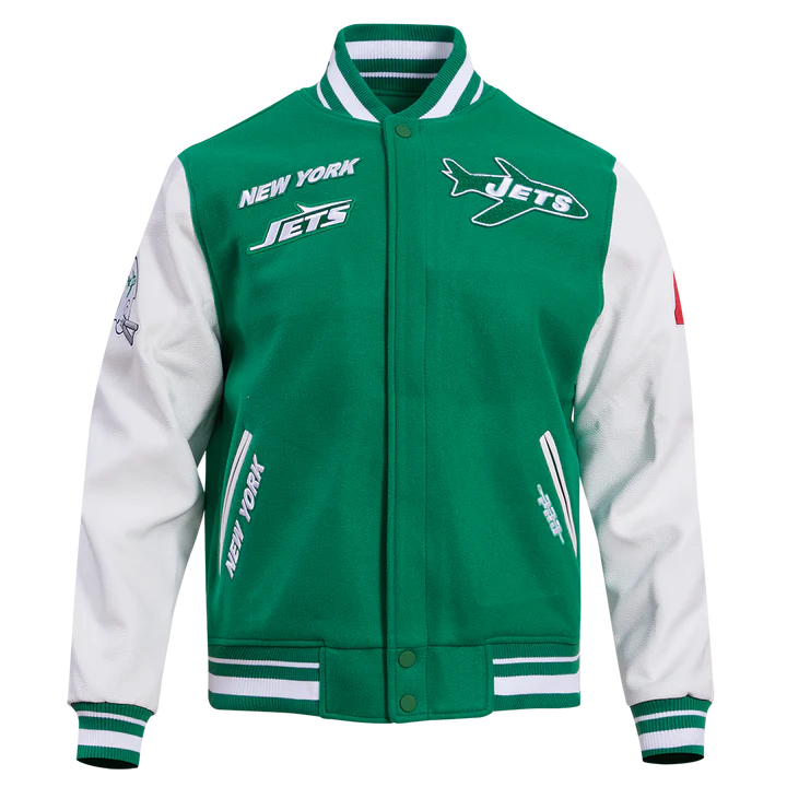 New York Jets Retro Classic Rib Wool Varsity Jacket