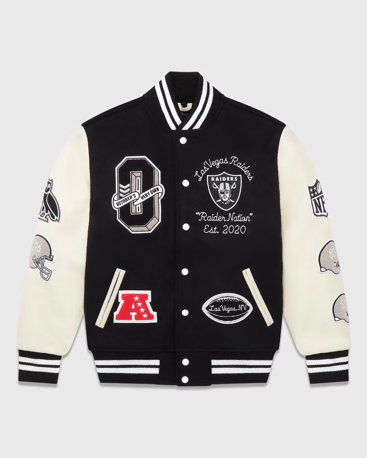 Ovo X Nfl Las Vegas Raiders Varsity Jacket