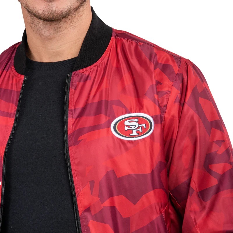 San Francisco 49ers Nfl Mens Camo Bomber Jacket