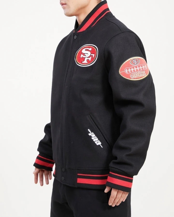 San Francisco 49ers Old English Wool Varsity Jacket