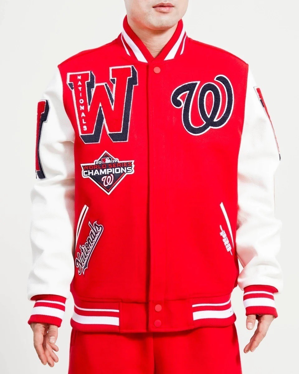 Washington Nationals Mash Up Logo Varsity Jacket