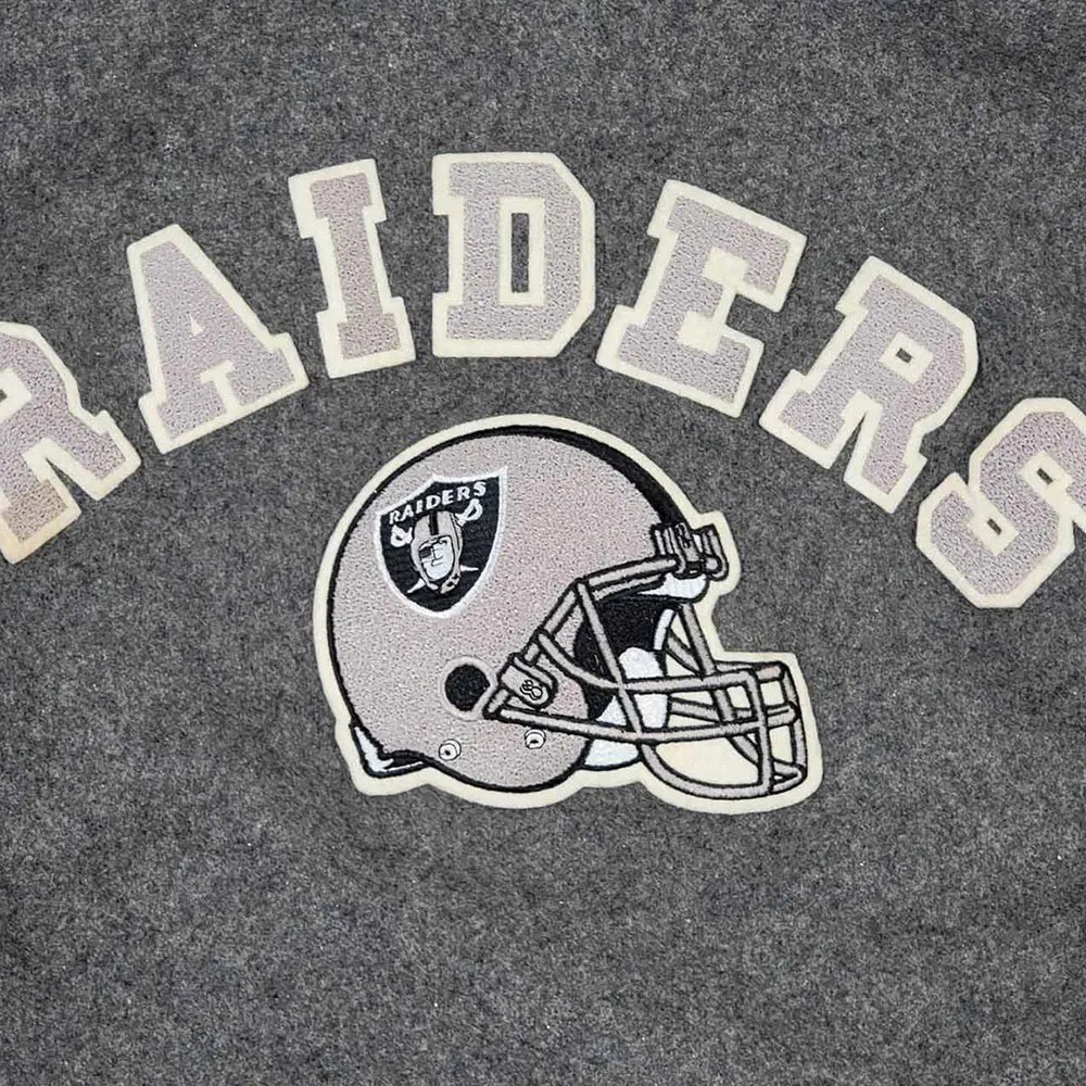 80’s La Raiders Gray And Cream Wool Varsity Jacket