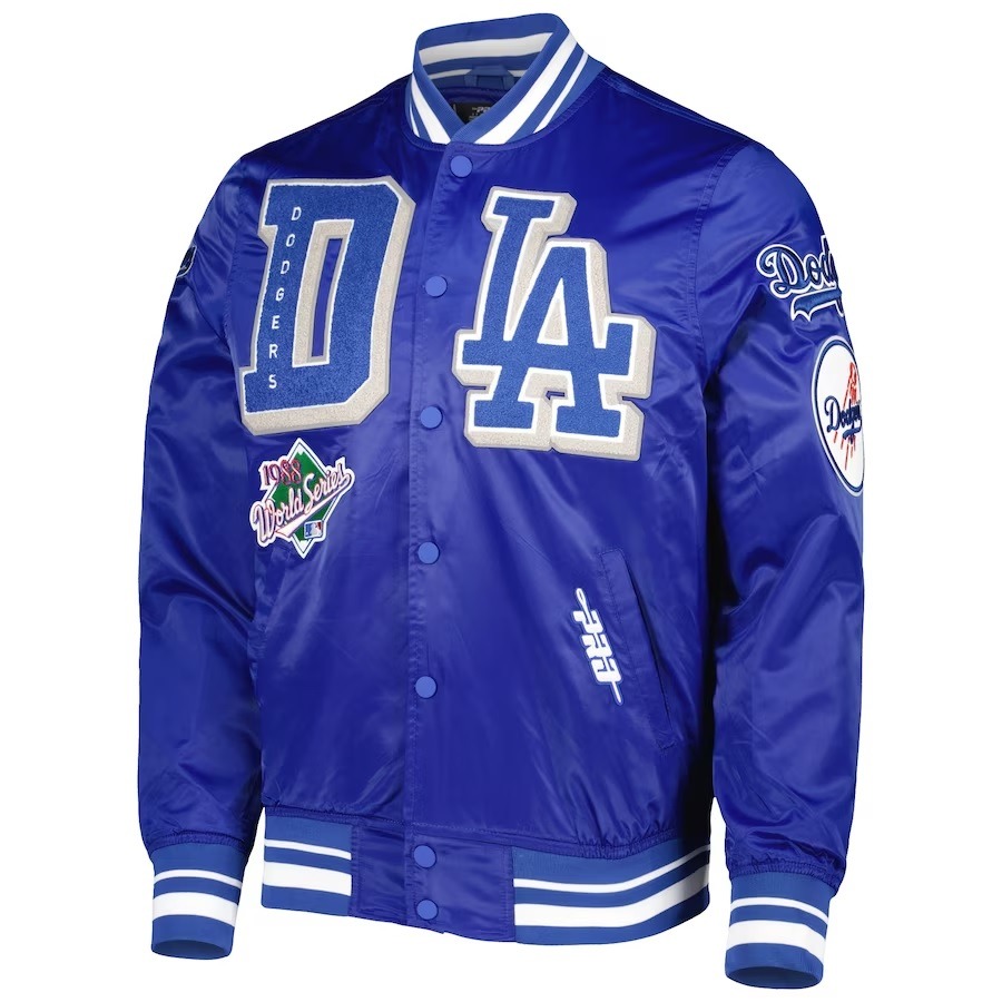 Dodgers Pro Standard Royal Mash Up Satin Varsity Jacket