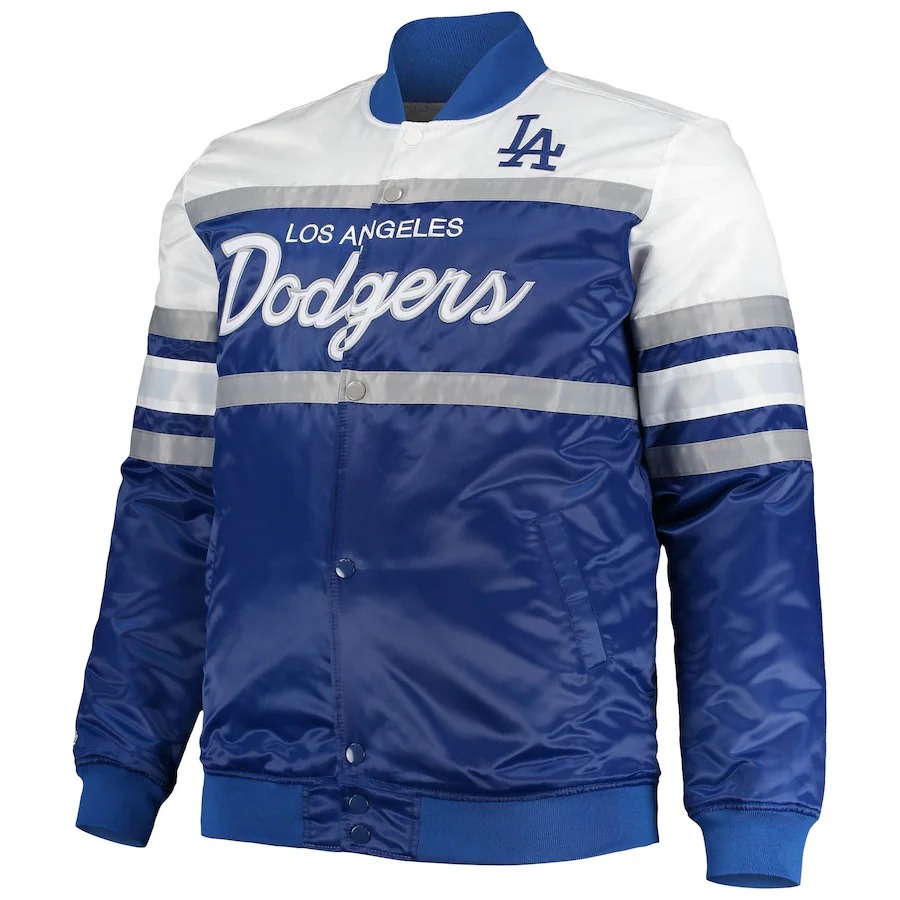 LA Dodgers Coaches Royal Blue And Gray Varsity Jacket