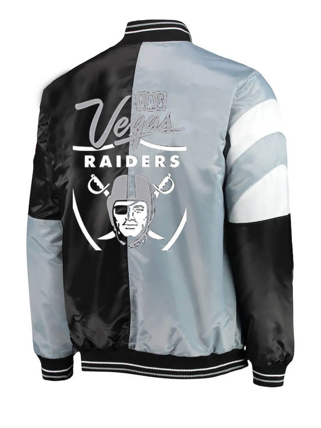 Las Vegas Raiders Color Block Satin Jacket