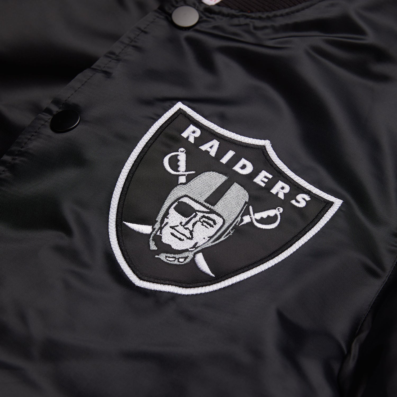 Las Vegas Raiders Striped Black Satin Jacket