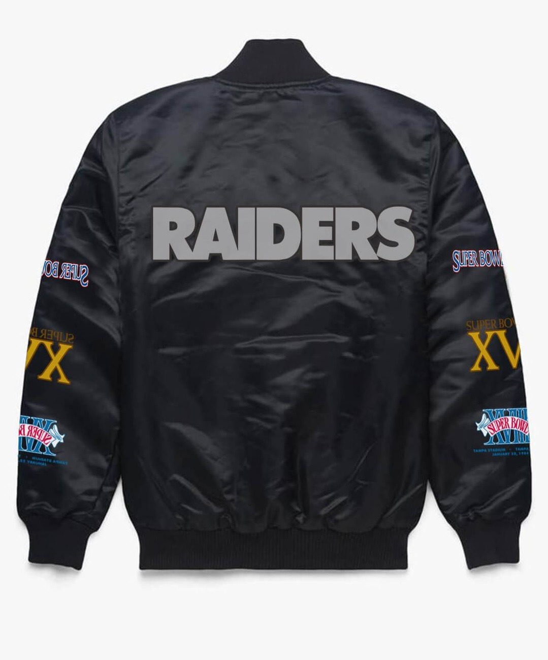 Nfl Las Vegas Raiders Black Satin Jacket