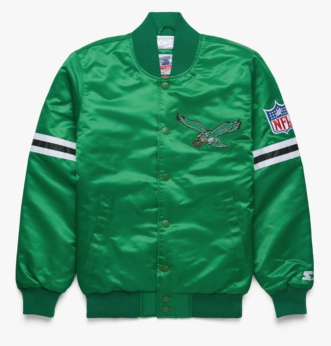 Philadelphia Eagles Green Satin Varsity Jacket