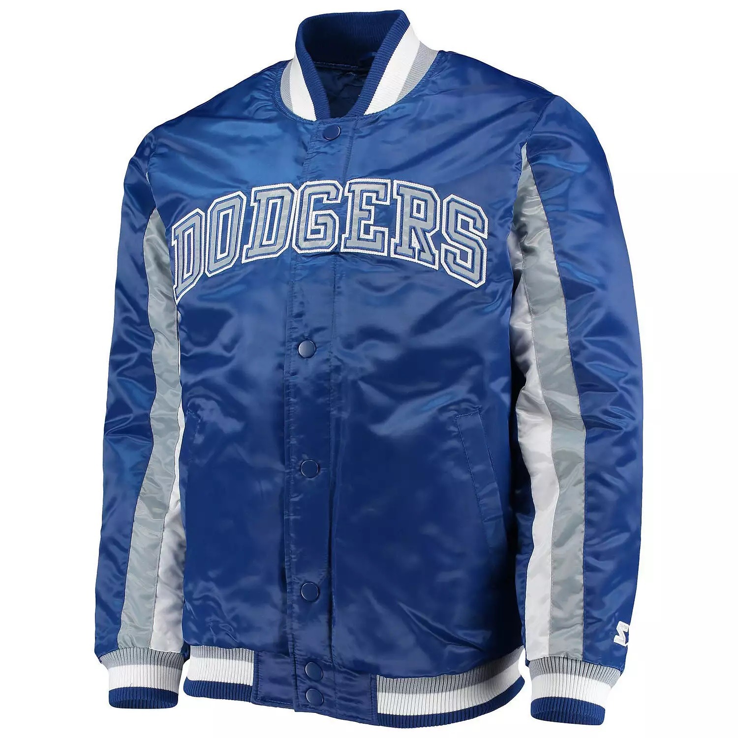 The Ace Dodgers Royal Blue Satin Varsity Jacket