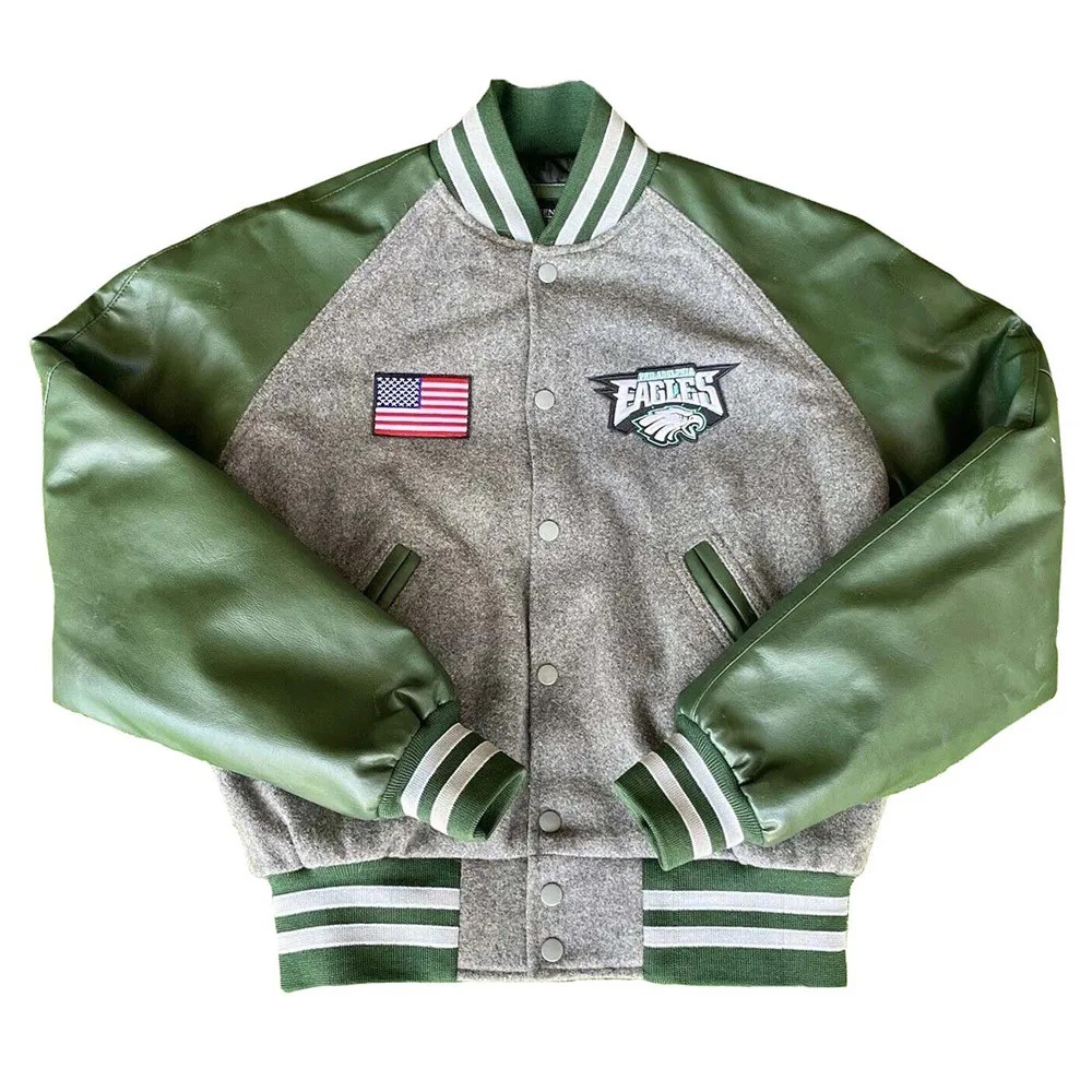 American Flag Philadelphia Eagles Varsity Jacket