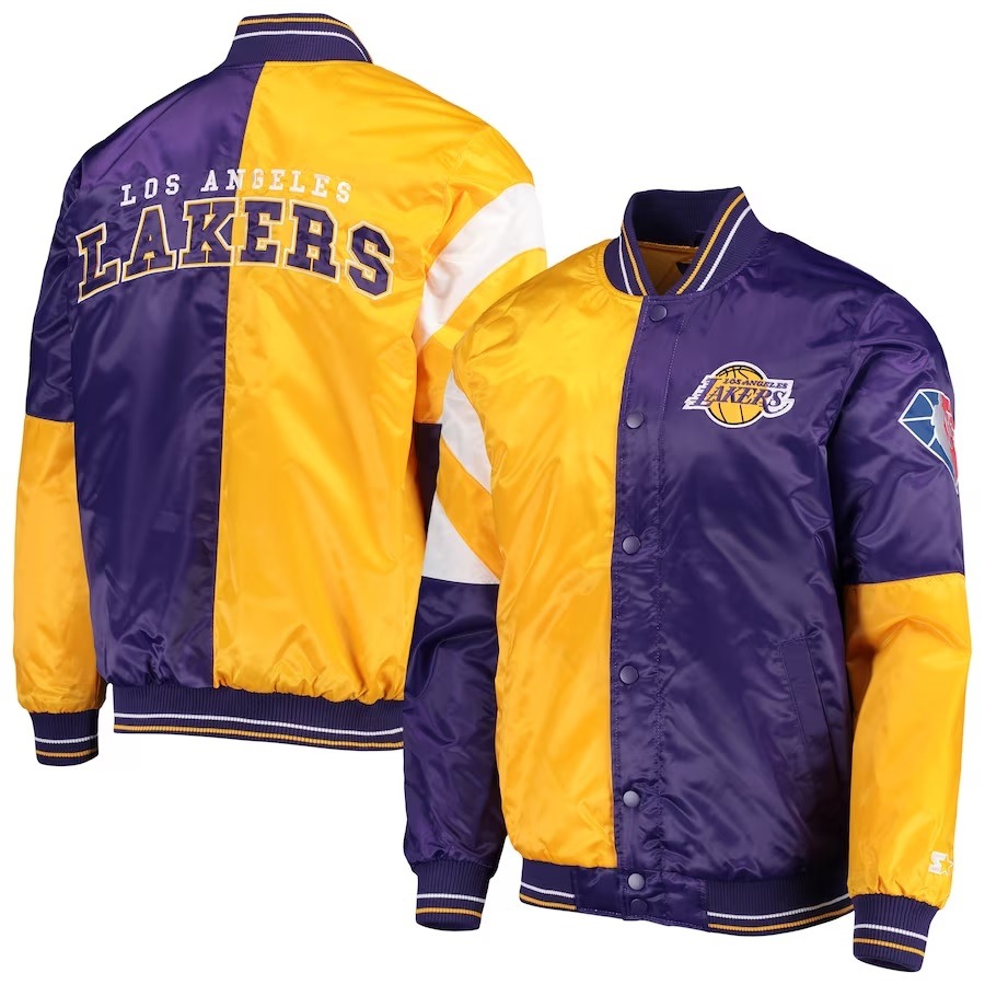 LA Lakers 75th Anniversary Leader Color Block Satin Jacket