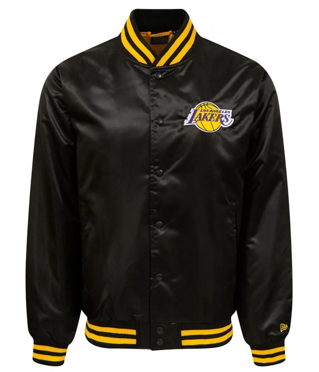 LA Lakers Black Bomber Wordmark Jacket