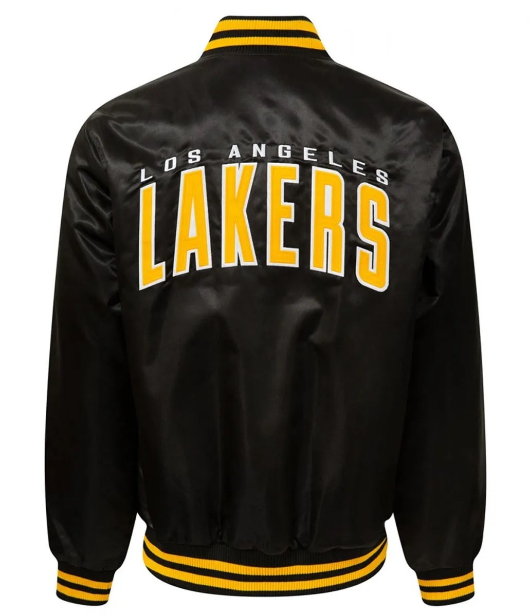 LA Lakers Black Bomber Wordmark Jacket