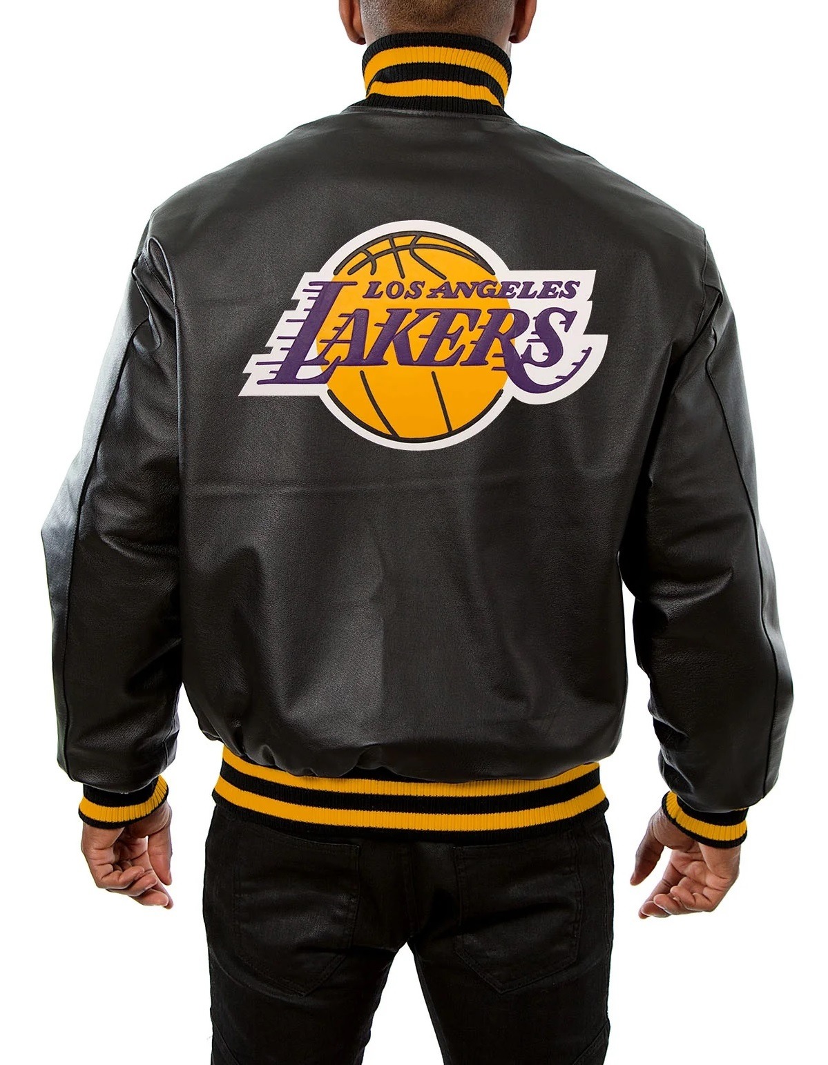 Los Angeles Lakers Black Leather Varsity Jacket
