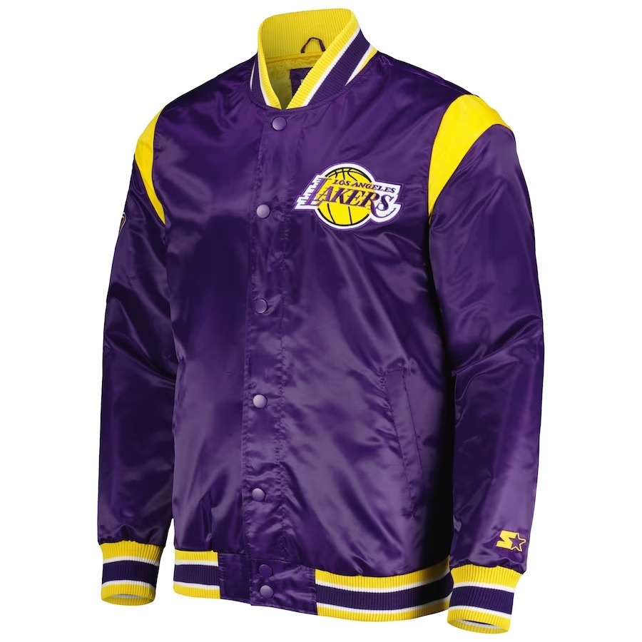 Los Angeles Lakers Force Play Purple Satin Jacket