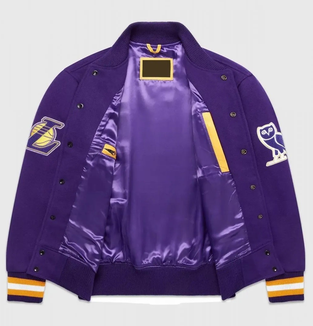 Los Angeles Lakers OVO Purple Wool Varsity Jacket