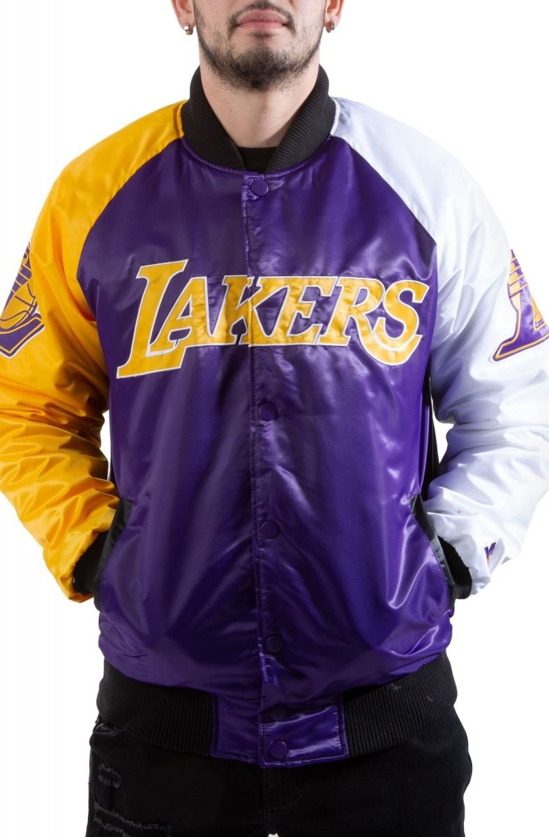 Los Angeles Lakers Tri-Color Varsity Satin Jacket